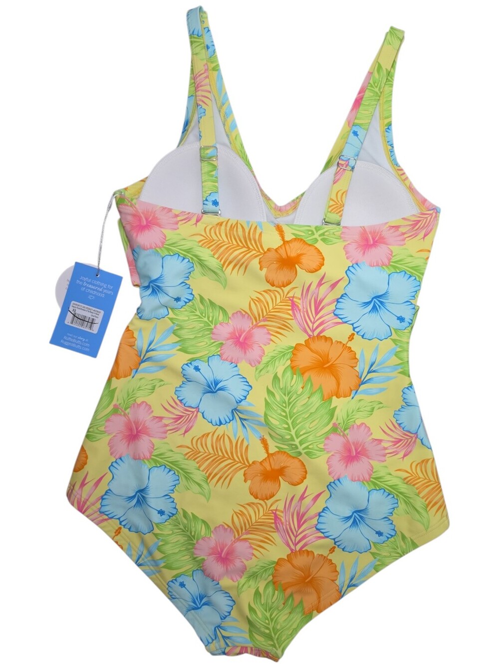 Ruffle Butts Yellow Tropical Floral One-Piece Swimsuit - NWT - XSmall - Picture 2 of 4